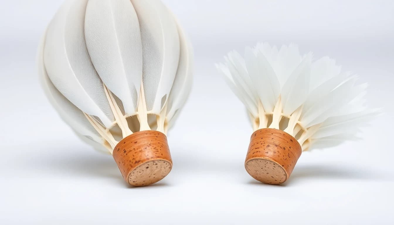 Volants de badminton : plume et synthetique